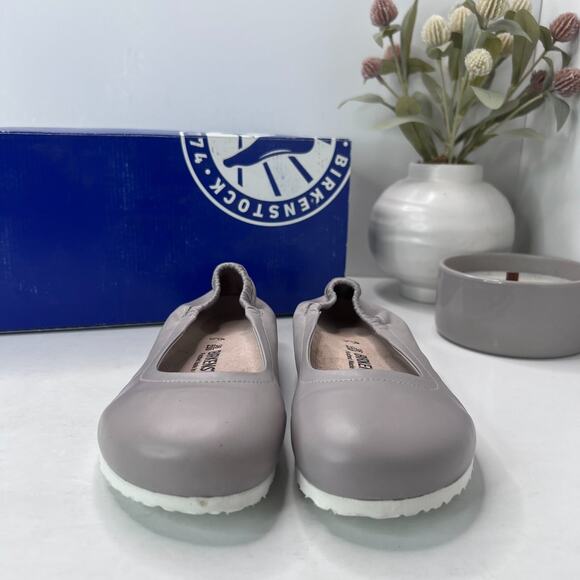 Birkenstock Celina Leather Slip On Grey 1004671 Women’s 5/EU 36 NWB FLAW Regular - Picture 2 of 13